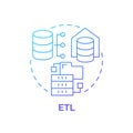 ETL blue gradient concept icon Royalty Free Stock Photo