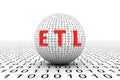 ETL conceptual sphere binary code 3d Royalty Free Stock Photo