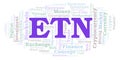 ETN or Electroneum cryptocurrency coin word cloud. Royalty Free Stock Photo