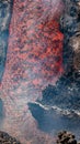 Etna - lava fall detail on volcano  in Sicily with smoke and acid vapor Royalty Free Stock Photo