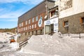 Etna, Sicily, Italy - 9.02.2019: Funicular tickets, raising tourists on Etna vulcano in winter, Sicily, Italy Royalty Free Stock Photo