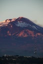 Etna volcano and Catania at sunset, Sicily, Italy Royalty Free Stock Photo