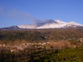 the Etna volcano during the emission of volcanic ash