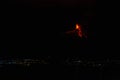 Etna volcano during night eruption