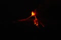 Etna volcano during night eruption