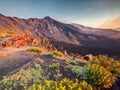 Etna Volcano in Sicily at sunrise