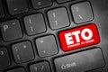 ETO engineer to order concept shown on computer keyboard button representing custom manufacturing, configuration driven production Royalty Free Stock Photo