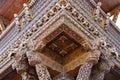 Close-up detail view of Baps Shri Swaminarayan Mandir - a traditional Hindu place of worship Royalty Free Stock Photo