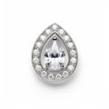 Diamond Pear Shape Ring With Drop-shaped Diamonds In 18k White Gold