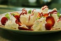 Eton mess , traditional English dessert consisting of a mixture of berries, meringue, and whipped cream