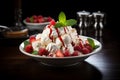 Eton mess in a white plate