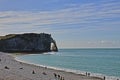 Etretat Aval cliff rocks landmark and ocean Royalty Free Stock Photo