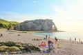 Etretat beach, Etretat cliffs, Normandy, France Royalty Free Stock Photo