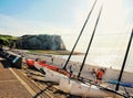 Etretat beach, Etretat cliffs, Normandy, France Royalty Free Stock Photo