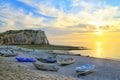 Etretat beach, Etretat cliffs, Normandy, France Royalty Free Stock Photo