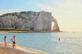 Etretat beach, Etretat cliffs, Normandy, France