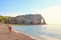 Etretat beach, Etretat cliffs, Normandy, France