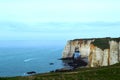 Etretat`s cliffs, view of Normandy nature, ocean, rock and sky.