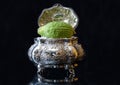 Etrog with Silver box. Sukkot Jewish custom