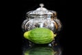 Etrog with Silver box. Sukkot Jewish custom