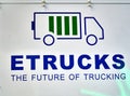 Etrucks logo and symbol for electric trucks, which in the future will play a major role in the clean environmentally friendly