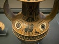 Etruscan black painted figure pottery cup Royalty Free Stock Photo