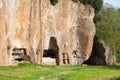 Etruscan catacombs in the ancient city of Sutri, Italy. Royalty Free Stock Photo