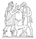 Etruscan characters, vintage engraving