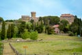 The Etruscan city of Populonia known for necropoleis, old ruins, castle and sea Royalty Free Stock Photo