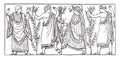 Etruscan dance, vintage engraving