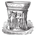 Etruscan pottery, vintage engraving Royalty Free Stock Photo