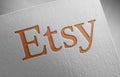 Etsy_1 on paper texture Royalty Free Stock Photo