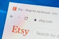Etsy.com Web Site. Selective focus.