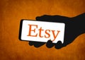 Etsy company logo on mobile device