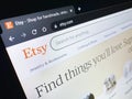 Etsy web page on a computer screen Royalty Free Stock Photo
