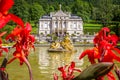 Ettal, Germany, 14 August 2017: Beautiful Kings` Palace in Linderhof, Bavaria, Germany Royalty Free Stock Photo