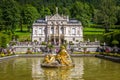 Ettal, Germany, 14 August 2017: Beautiful Kings` Palace in Linderhof, Bavaria, Germany