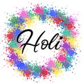 Ettering illustration for Happy holi festival