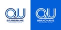 etters QU Line Monogram Logo, suitable for business with QU or UQ initials