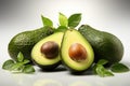 Etting of avocado in isolated white ba Royalty Free Stock Photo
