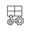 ETW logging, icon in line design. ETW logging, event tracing, Windows diagnostics, log analysis, system monitoring