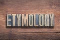 Etymology word wood Royalty Free Stock Photo