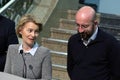 EU Commission President Ursula von der Leyen and EU Council President Charles Michel Royalty Free Stock Photo