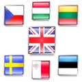 EU Countries Flags Made as Web Buttons Royalty Free Stock Photo