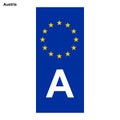 EU country identifier. blue band on license plates