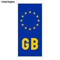 EU country identifier. blue band on license plates