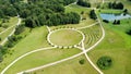 Eu european union ring summer linden Lithuania Botanical Garden drone