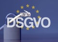 EU flag with the acronym DSGVO written on it Royalty Free Stock Photo