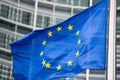 EU flag close up in front of Berlaymont