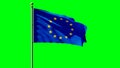 EU Flag 3D animation with green screen